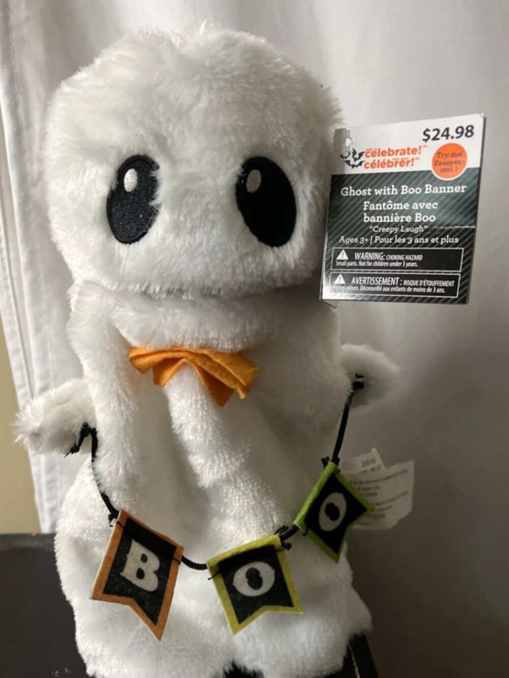 Animated Ghost with Boo Banner Decoration